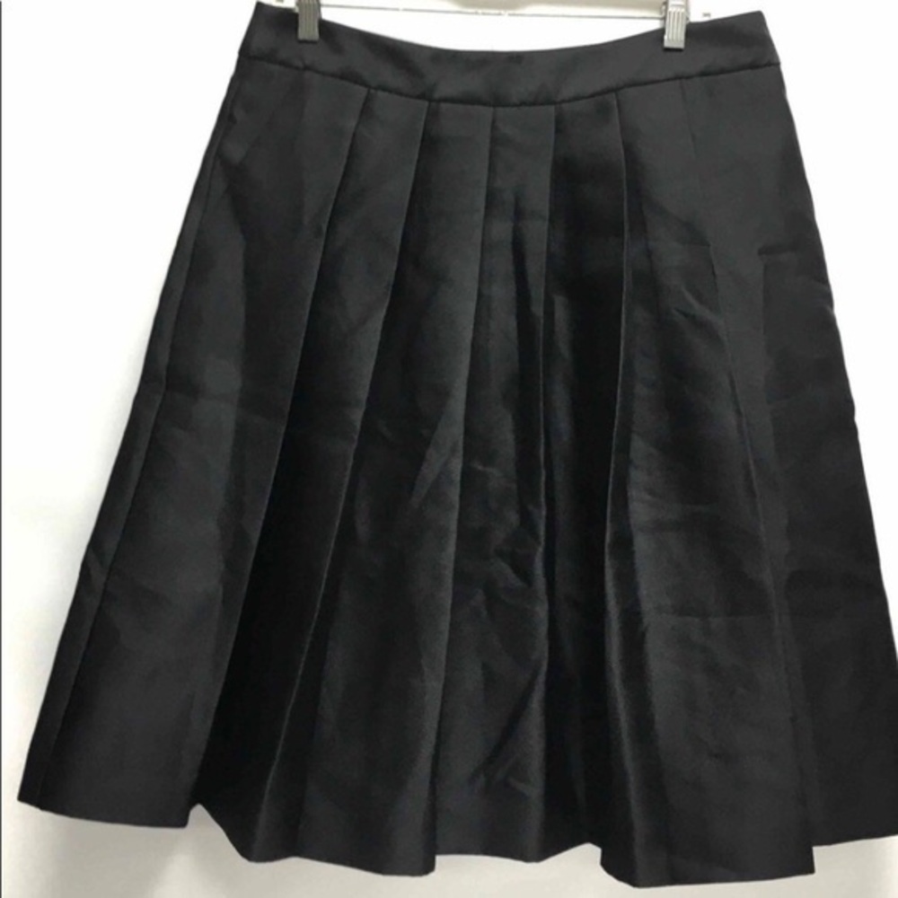 Ann Taylor black a-line pleated midi skirt with pockets NWT size 12